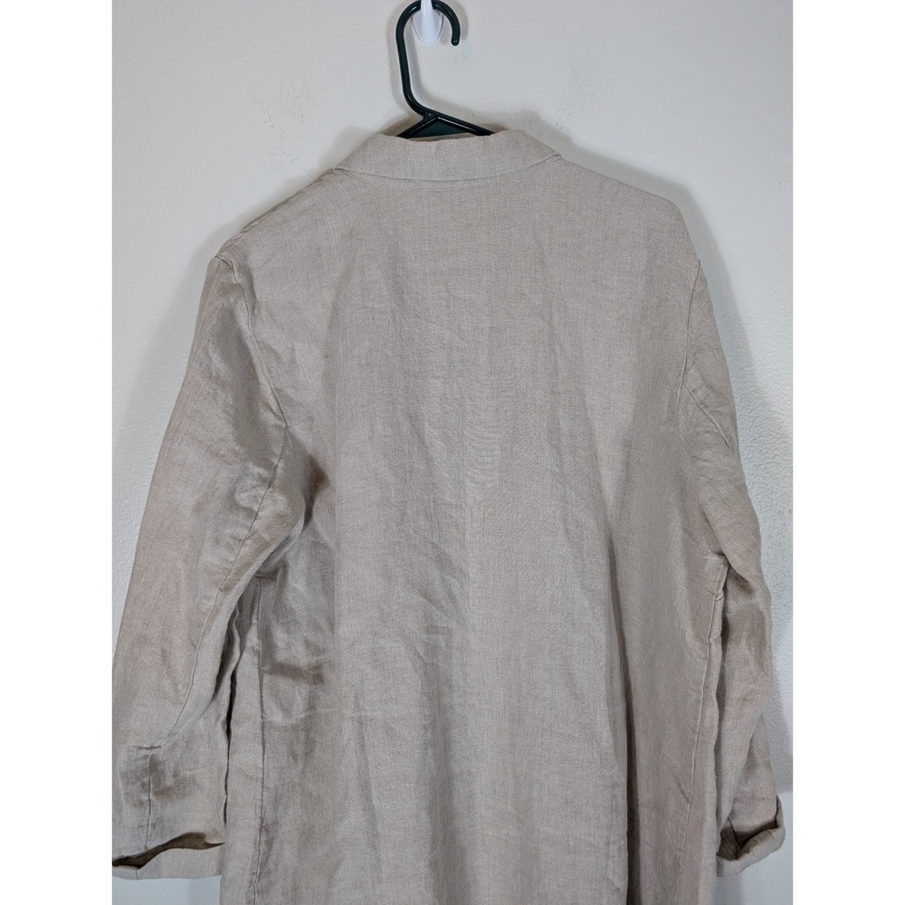J. Jill Lightweight Linen Long Sleeve Coat in Beige Size XL Unlined - Picture 8 of 10